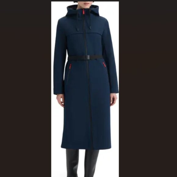 NEW HUNTER Longline Belted Coat in navy for women 1225 10 - Picture 2 of 7